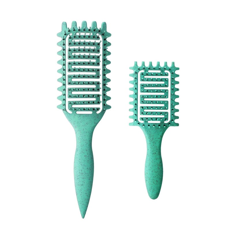 Yingbtr Curl Defining Brush,2024 Curly Hair Brush,Vented Hair Brush for Detangling, Shaping and Defining Curls For Women and Men Less Pulling (2Pcs Green) - Image 1
